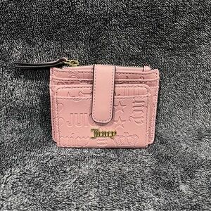 Juicy Couture Off The Chain Tab Card Case Zip Snap Wallet  - Blush